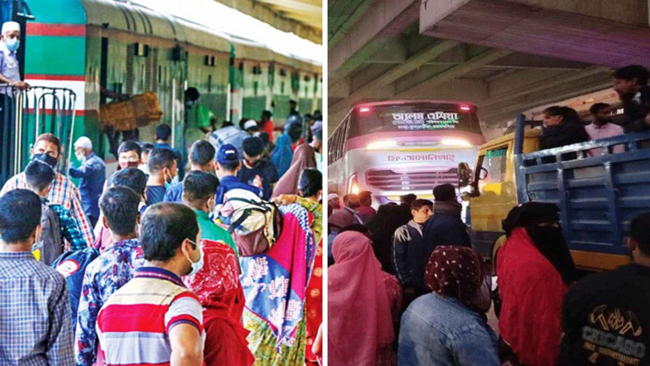 ভোট দিতে ঈদের ছুটির মতোই নিজ গ্রামে ছুটছে মানুষ